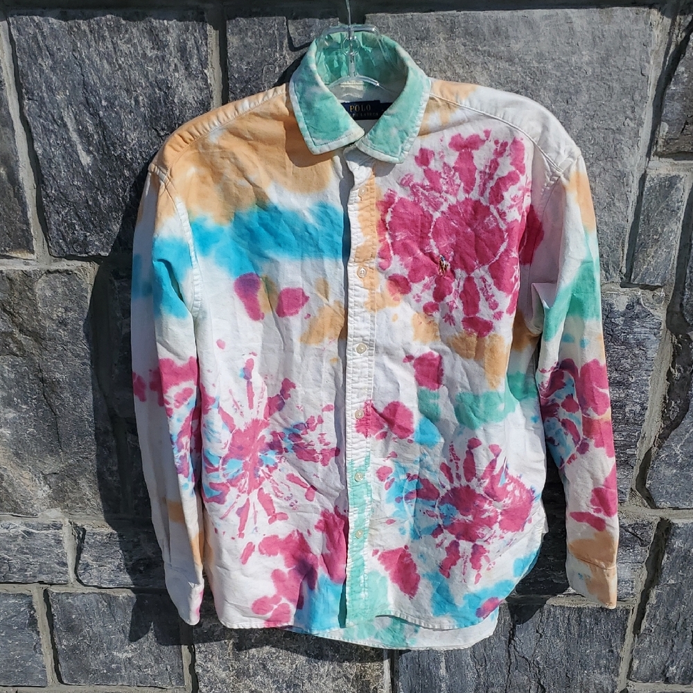 Polo by Ralph Lauren Multicolor Tie-Dye Blouse